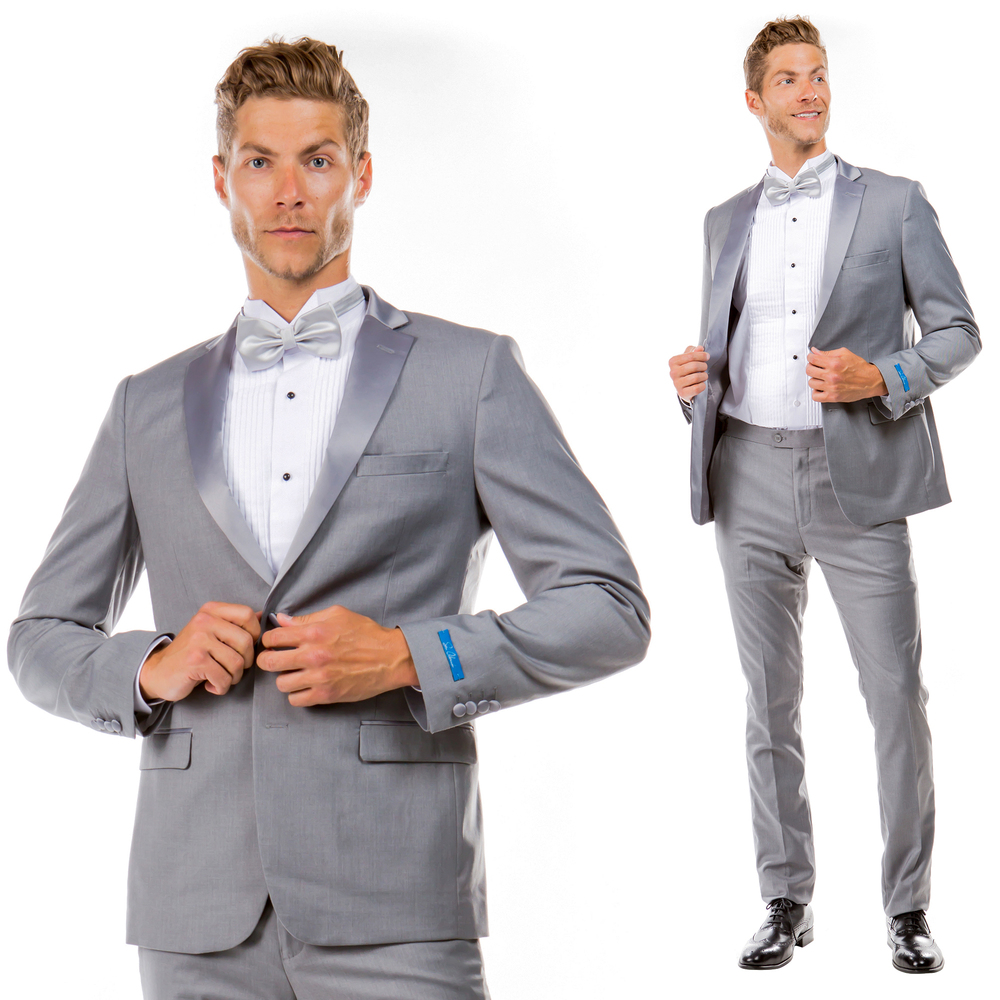Hybrid Fit 2pc Notch Lapel Tuxedo by Sean Alexander, Gray